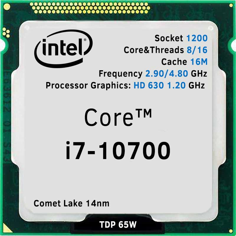 Processor: i7 10700 2.9GHz (4.8GHz Turbo) 8 Core, 16 Thread CPU